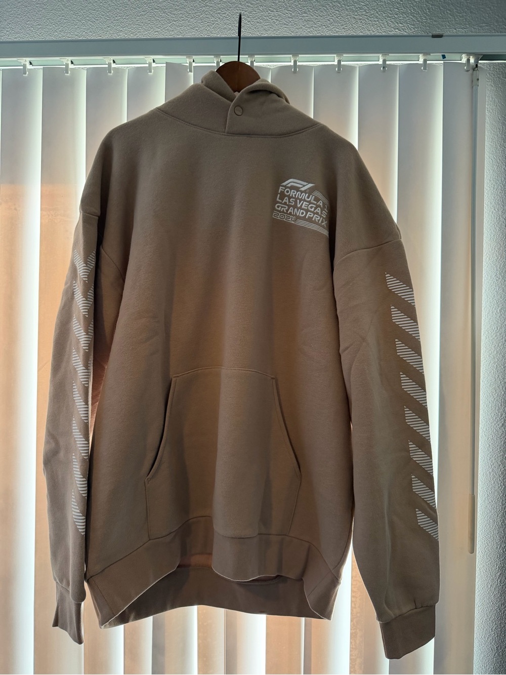 Formula 1 Las Vegas Grand Prix Beige Hooded Sweatshirt
